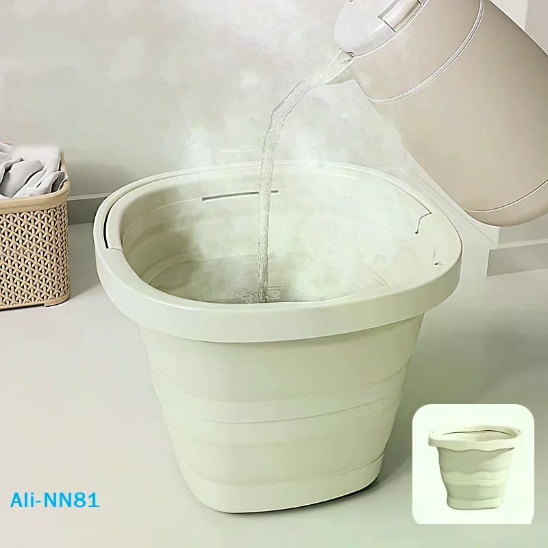 Folding Water Bucket, Large-capacity Household Multi-functional Thickened Hand-held Bucket, Outdoor Fishing Plastic Water Bucket