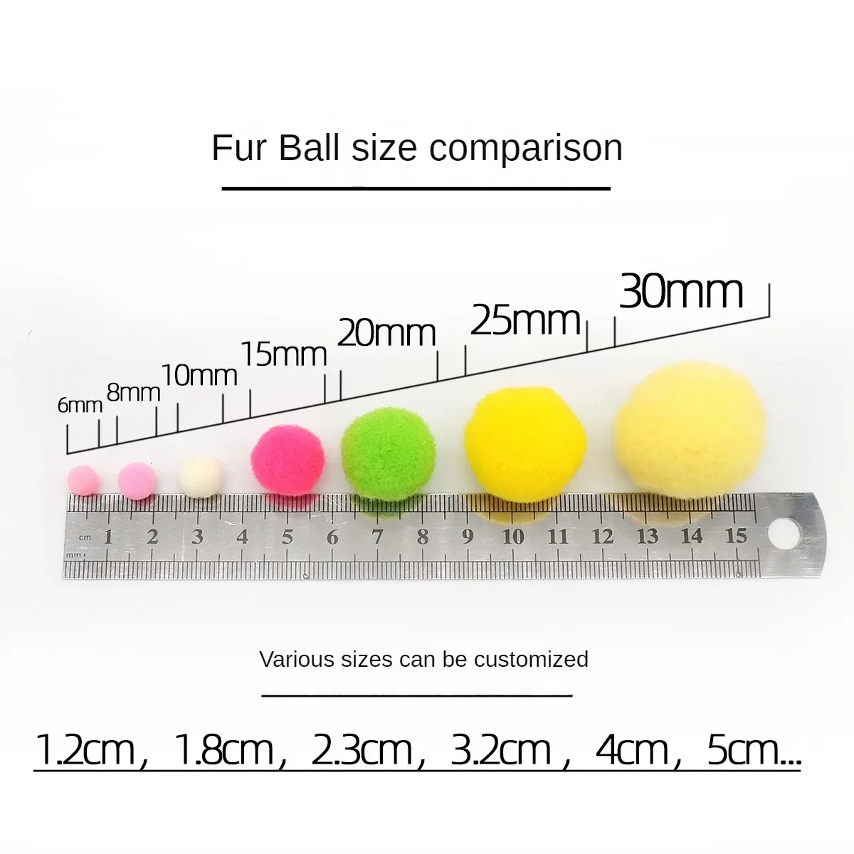 Children's Toys Pompons Needlework 10/15/20/25mm High Elastic Pompom Ball DIY Glue Sewing DIY Hobby Pompon 100 Pcs/bag