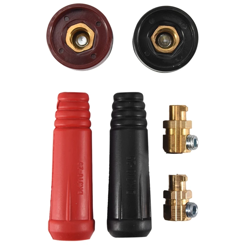 ABPP-4 個 TIG 溶接ケーブルパネルコネクタソケットセット Dinse スタイル DKJ10-25 & DKZ10-25 4 個はんだアクセサリー