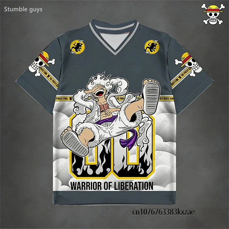 Neu eingetroffen: Sommerliches One Piece Luffy T-Shirt für Herren – Lässiges Kurzarm-Anime-Grafik-Sporttrikot, Alltags-Oberteil für Kinder und Jungen