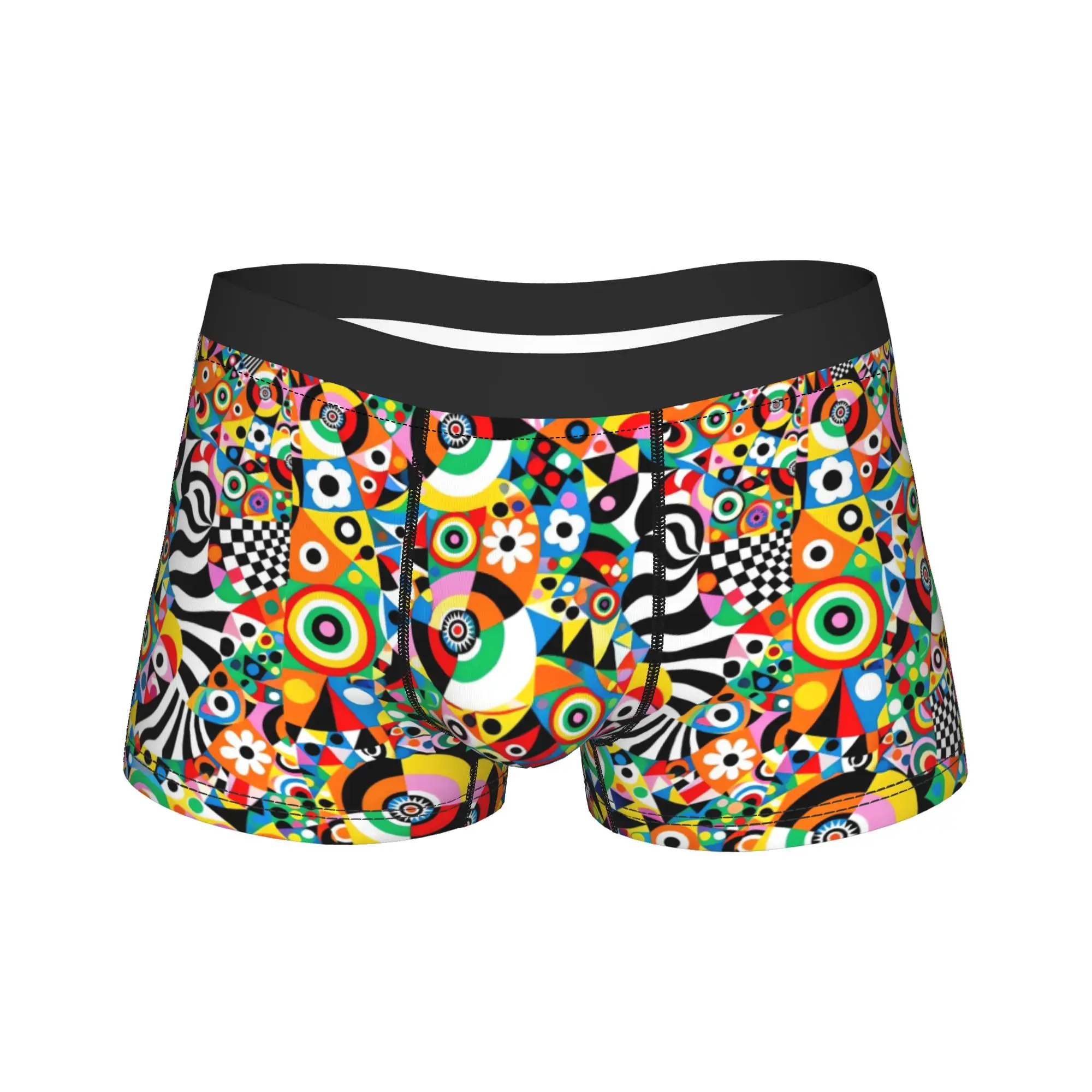 Folk Art Cat Painting Underwear  Males Underpants Custom Sexy Soft Trunk High Quality Boxer Brief Big Size 2XL