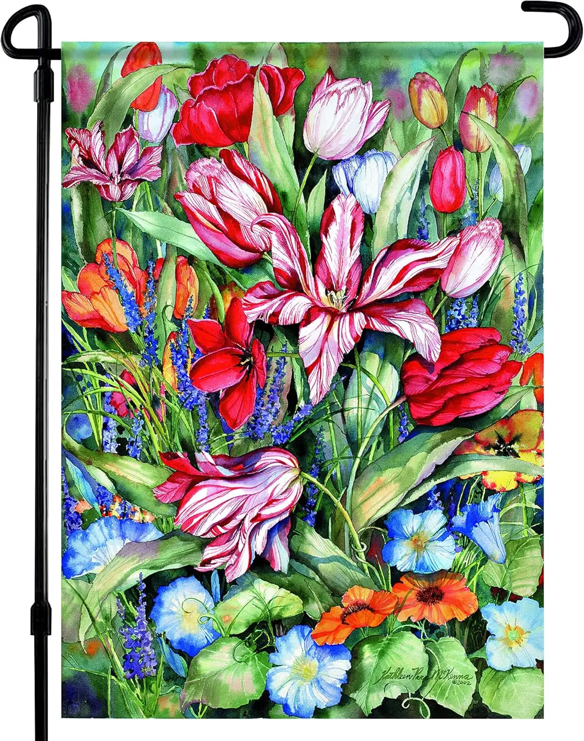 Spring Flowers Garden Flags 12.x18 Double Sided,Premium Printed Art Floral Garden Flag,Decorative Seasonal House Welcome Garden