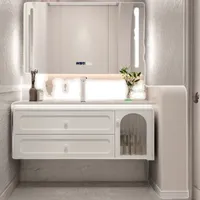 Bathroom Column Storage Sinks Locker Cabinet Washbasin Multifunction Home Furniture Space Saving Wooden Double Open Ropero
