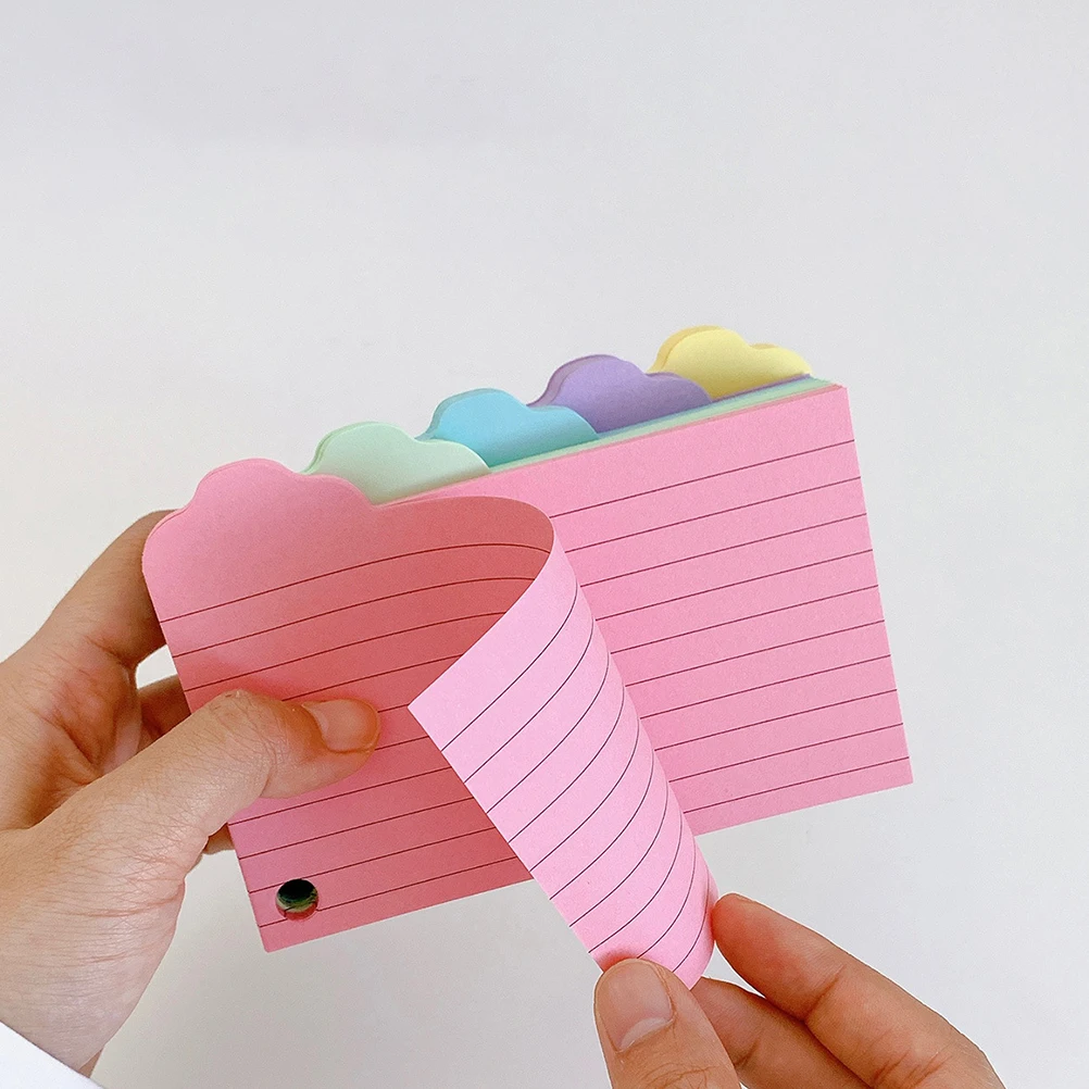 

Cloud Index Memo Notepads Lined Paper Smooth Writing Reminder Book Study Essentials Flash Cards Todo Lists Colored Index