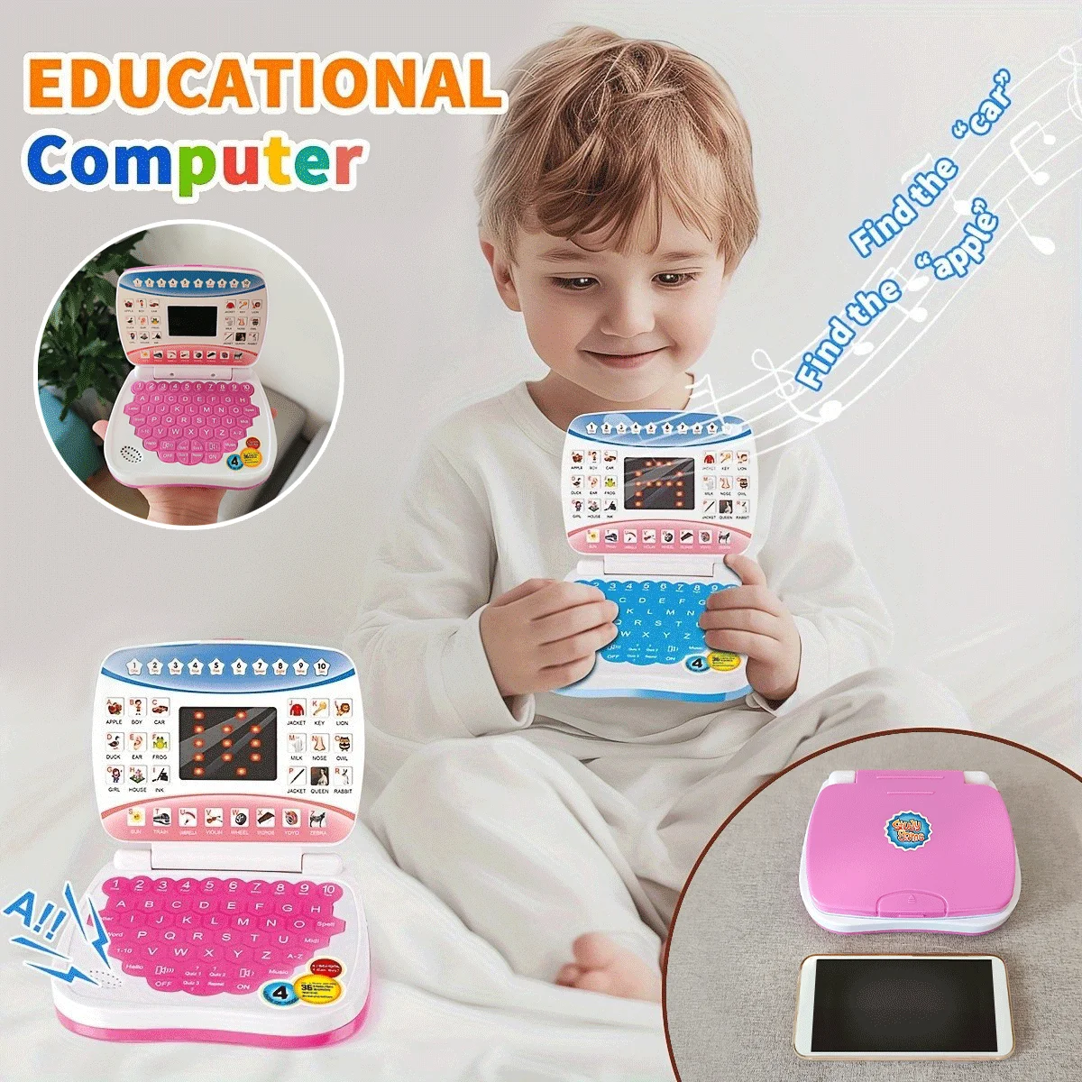 Children's puzzle early education learning machine, with functions such as letter, number, and music learning, gift (no battery)