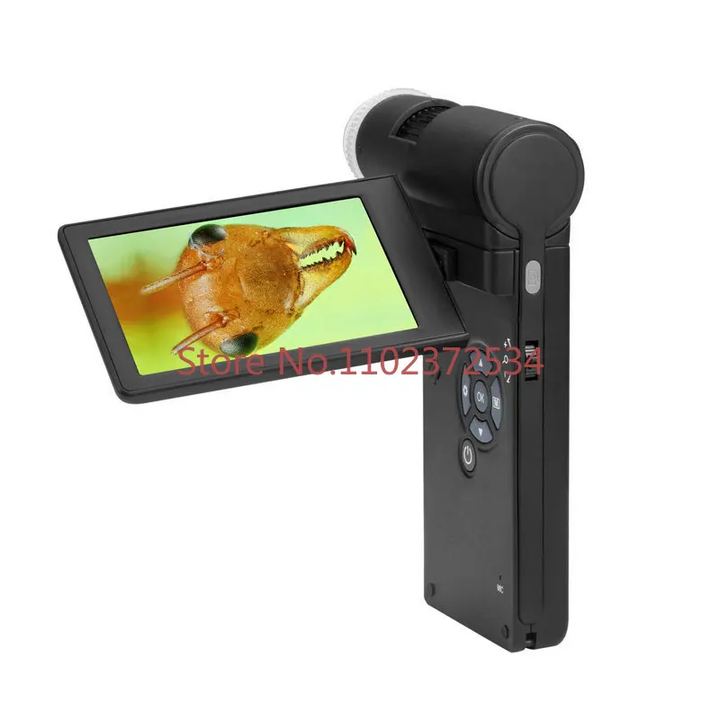 Portable high-definition handheld 1200x 4-inch screen polarized electron microscope with magnifying glass band measurement