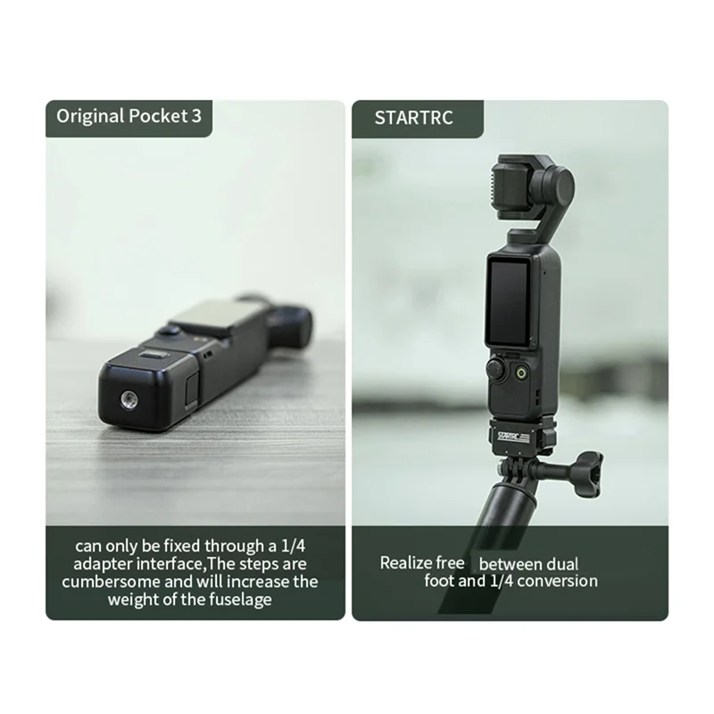 C9-STARTRC Quick Release Adapter Expansion For DJI Pocket3 Quick Release Adapter Expansion Multi-Function Docks