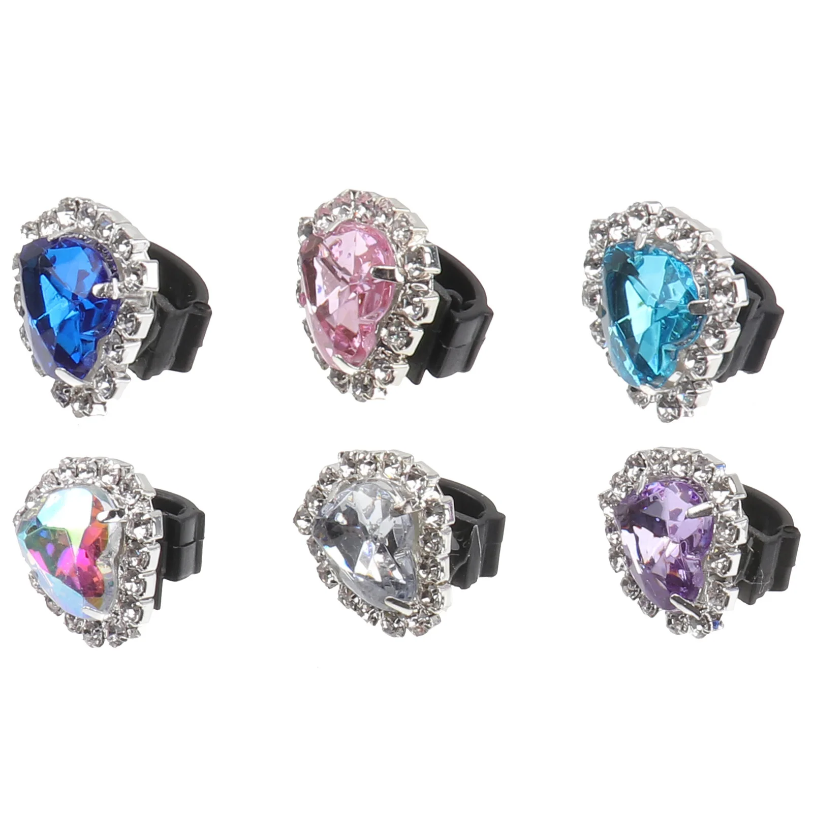 

6pcs Shoe Buckle Accessories For Women Alloy Glass Diy Decorative Shoes Clip Creative Charm Fit Flat Heels Sandals Weddings