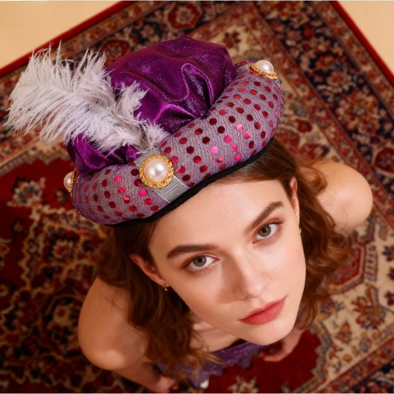 남성용 모자 프린스 골든 캡 인도 의상 액세서리 코스프레 파티용