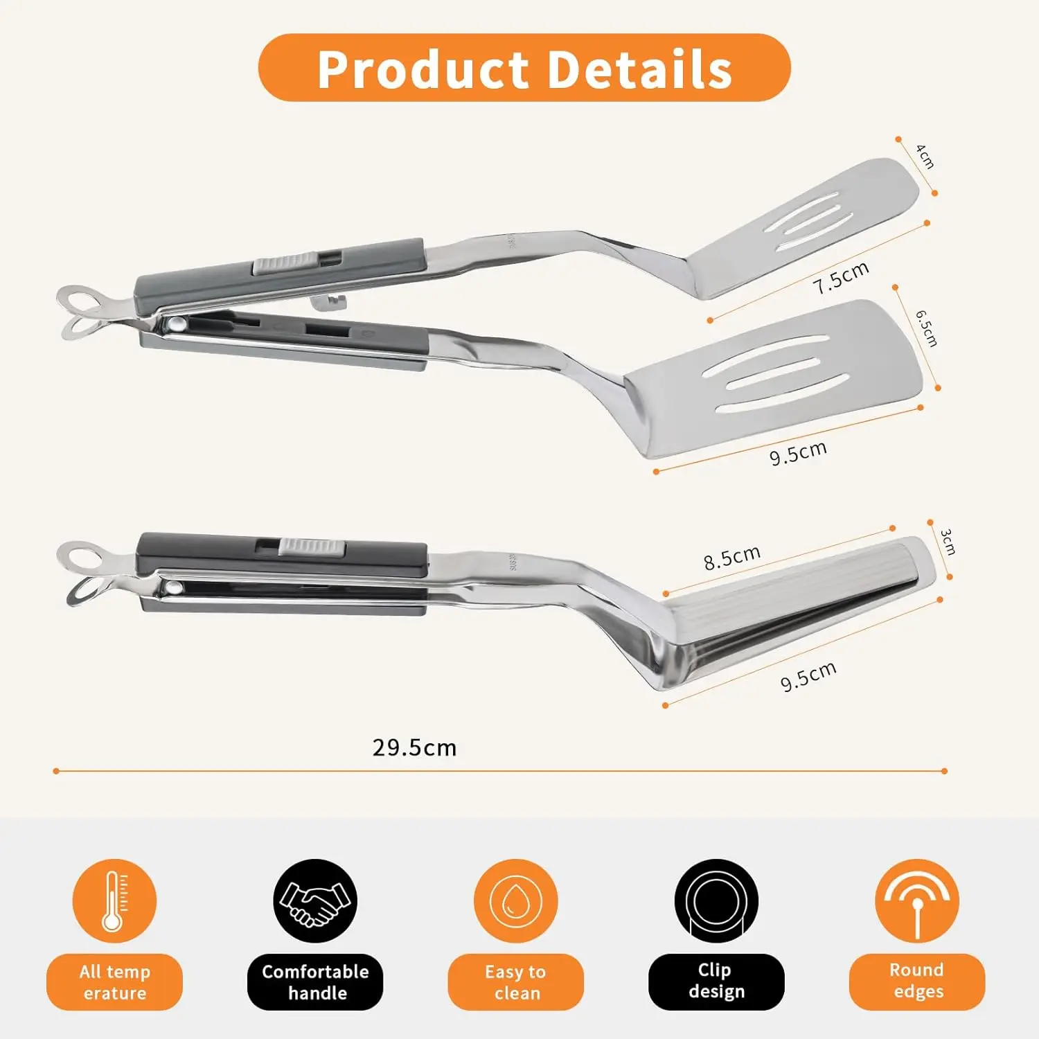 Stainless Steel Steak Clip Egg Flipper Spatula Barbecue Meat Clamp Flipping Bread Steak Fish Clip Spatula Kitchen Cooking Tongs