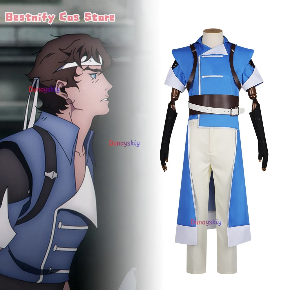 ريتشر بلمونت تأثيري أنيمي Castlevania ليلة زي Cinched الخصر الزي القتالي دعوى لعب الأدوار للجنسين الزي s-3xl