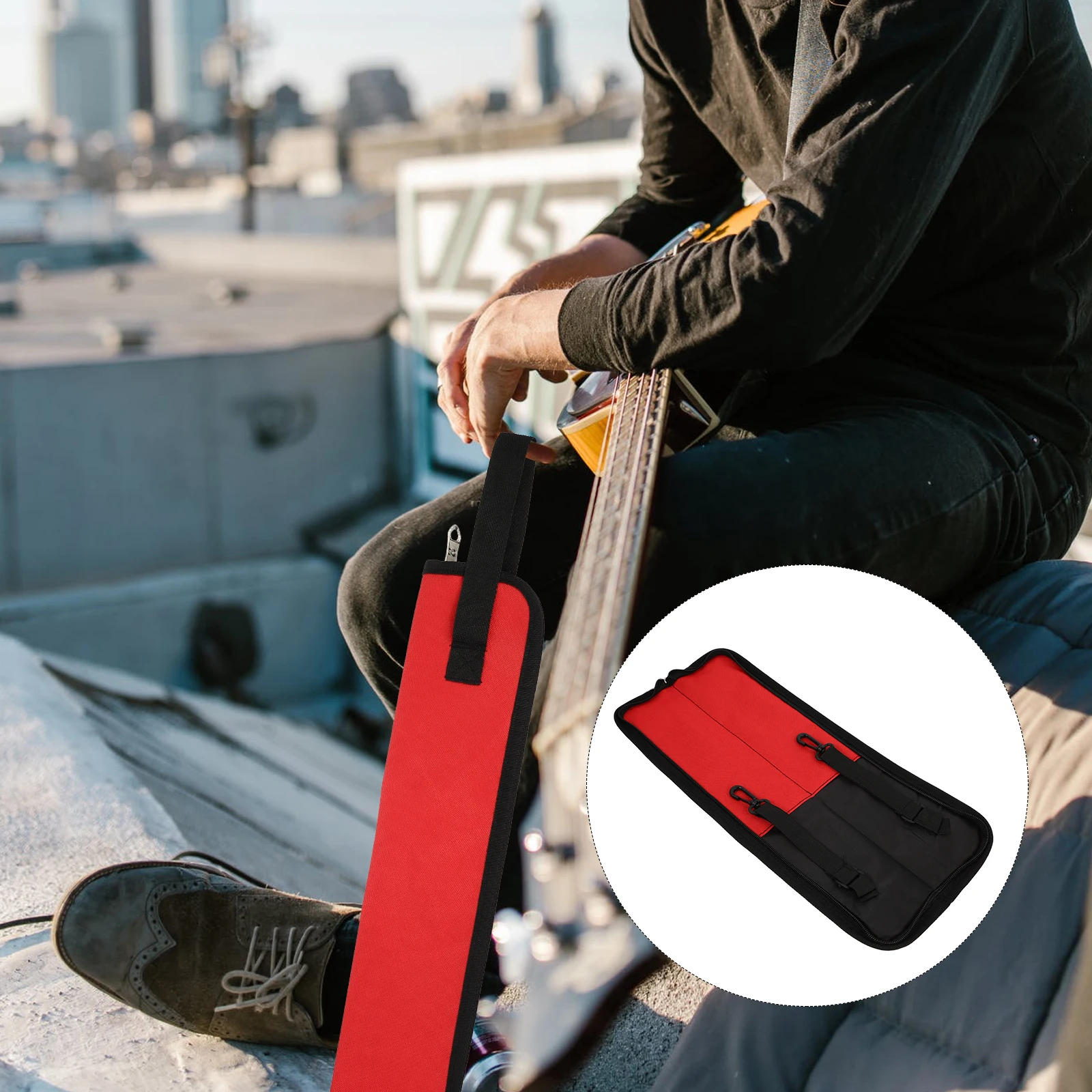 

Drum Stick Bag Drummer Accessories Carrying Case Drumstick Multifunction Travel Pouch Holder Oxford Cloth