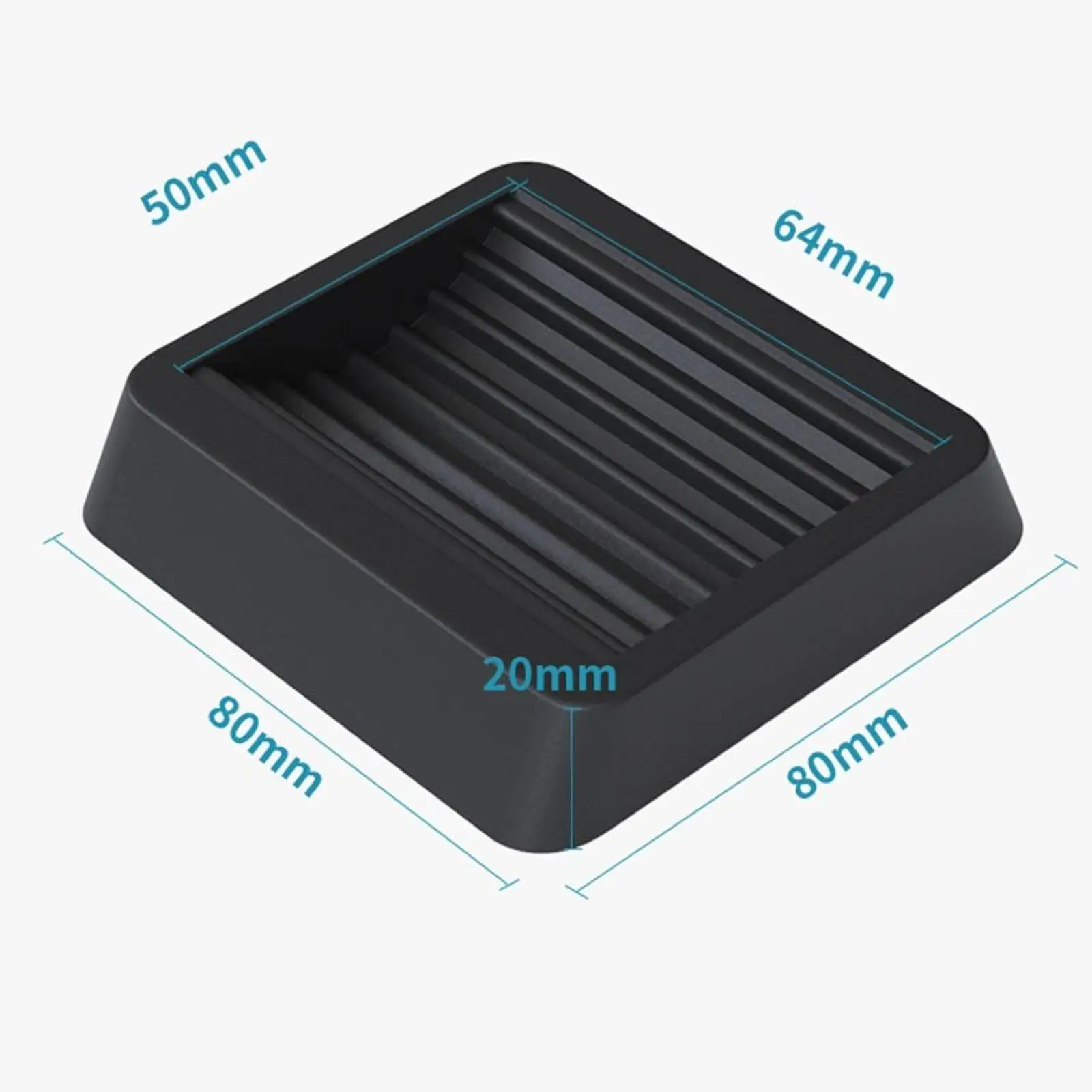 

5x Furniture Caster Cups Non Slip Furniture Foot Floor Grip for Hardwood Floors Square Wheel Stoppers for Couch Table Sofa