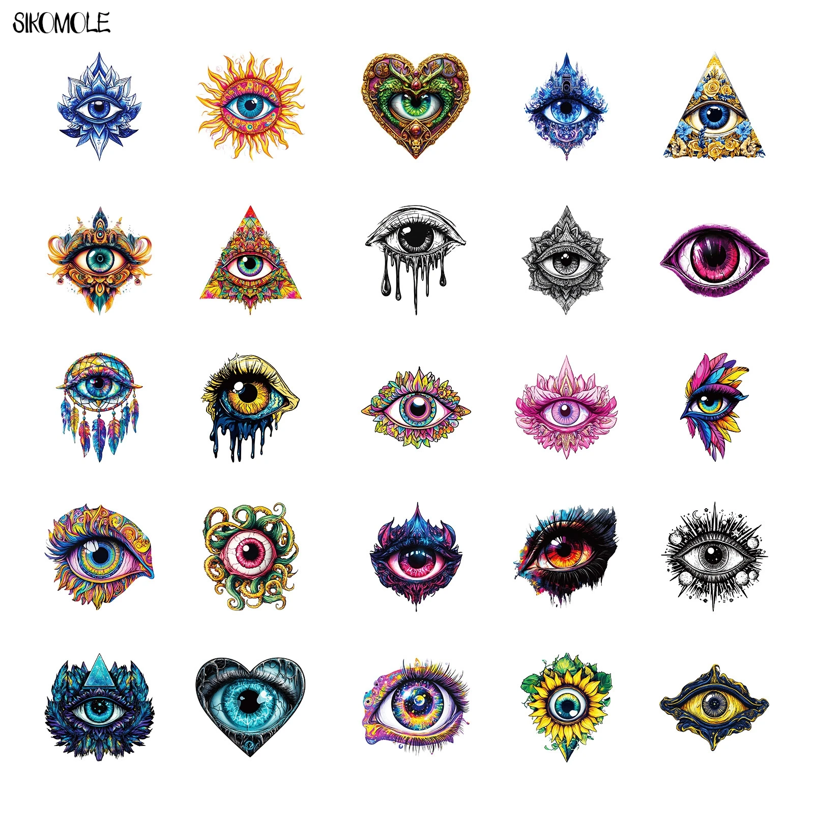 10/30/50PCS Creativo Occhio del Diavolo Graffiti Adesivi Simpatico Cartone Animato Evil Estetica FAI DA TE Per Bambini Bagagli Da Viaggio Frigo Decalcomania pacchetto di adesivi