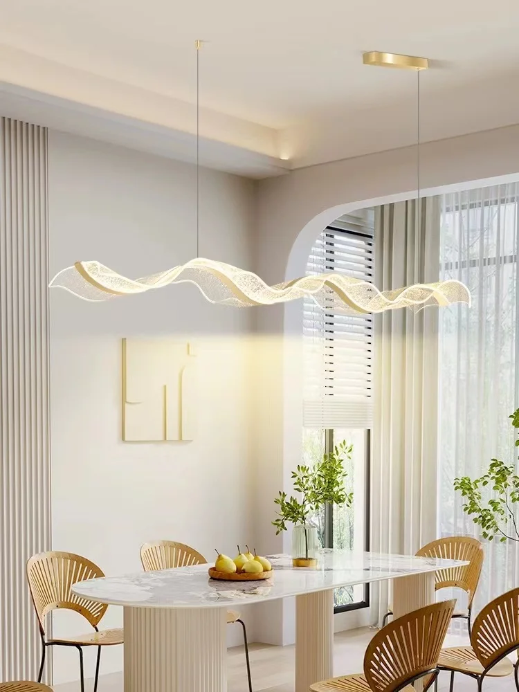 Nordic Creative Design LED Wave Pendant Lamps for Restaurant Room Bar Food Table Chandelier Home Decor Hanging Light Fixture