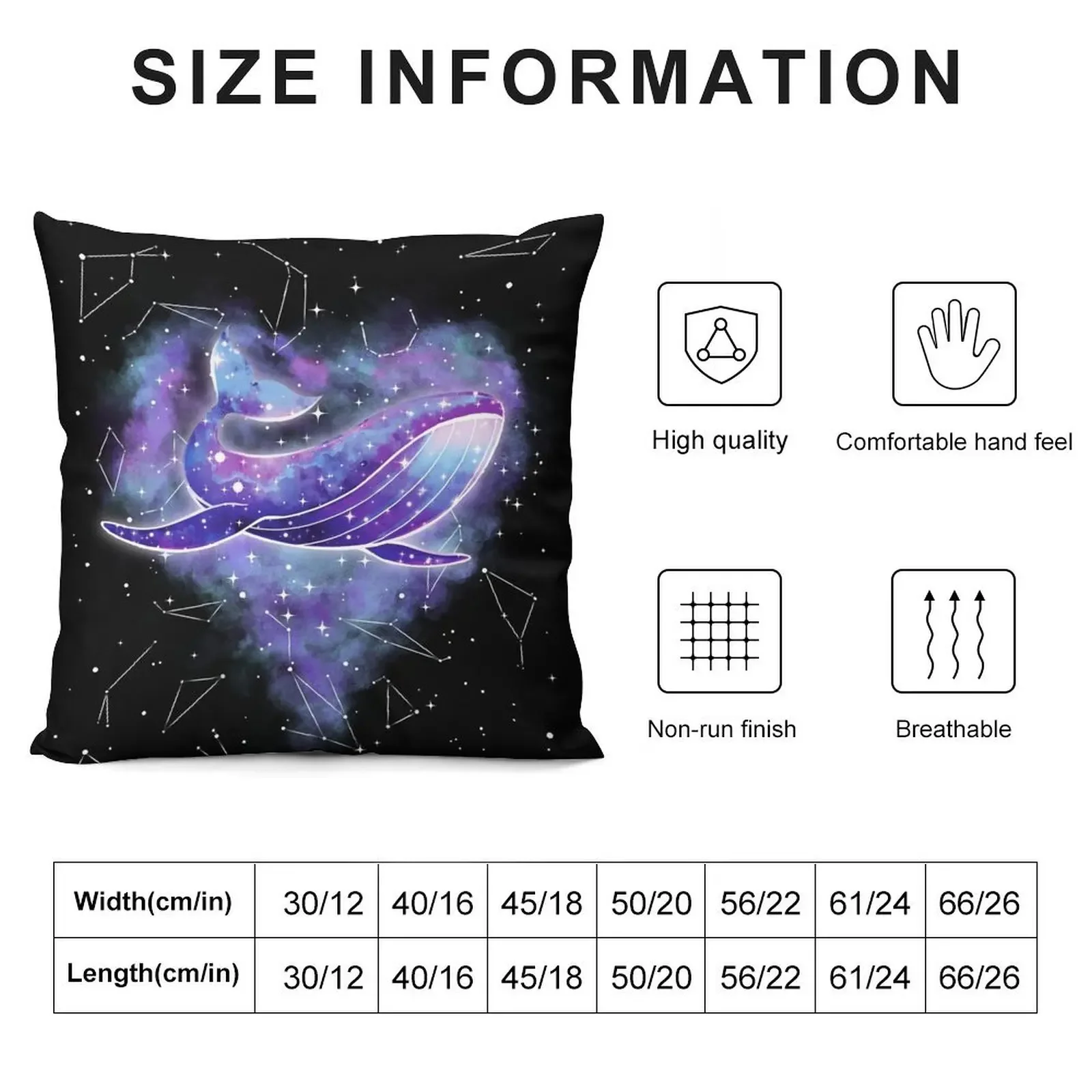 Purple Galaxy Space Whale Heart Throw Pillow Cusions Cover Sitting Cushion Christmas Covers pillow