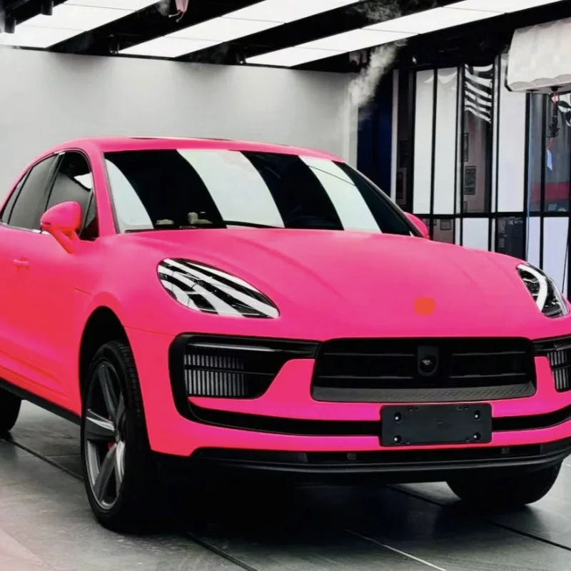 سيارة التفاف فيلم ماتي لامع المرجان الوردي اللون تغيير الفينيل فيلم PET فقاعة الحرة ملصق التفاف اكسسوارات السيارات السيارات الشارات