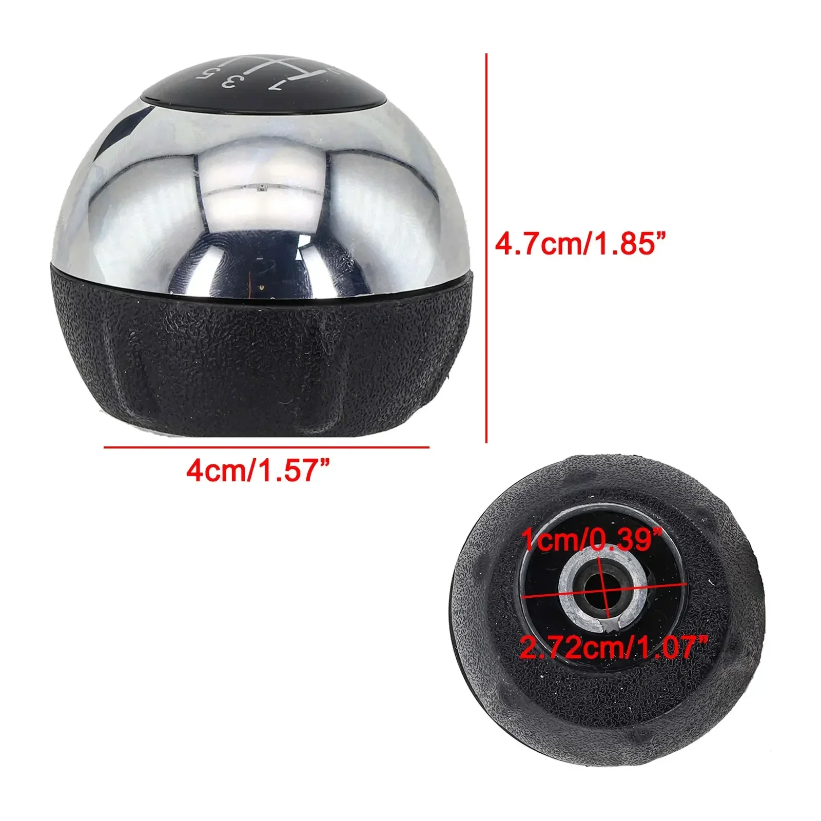 

For Fiat 500C For Fiat 500 Shift Knob Replacement Chrome Gear Knob Car Interior Upgrade Long-lasting Performance