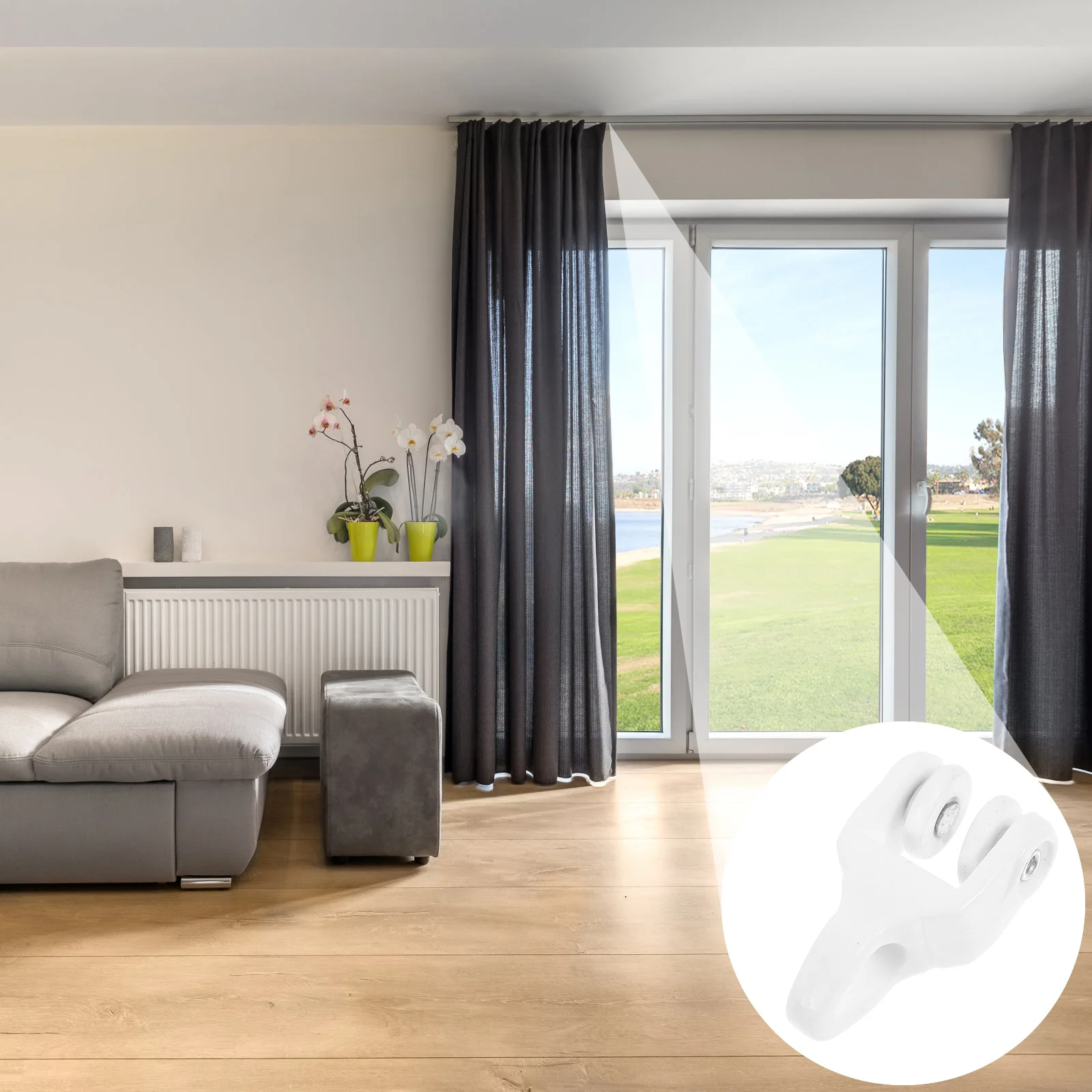 

20Pcs Curtain Track Rollers Ceiling Mounted Curtain Rail Pulley Strong Load Plastic Gliders for Drapery Track System