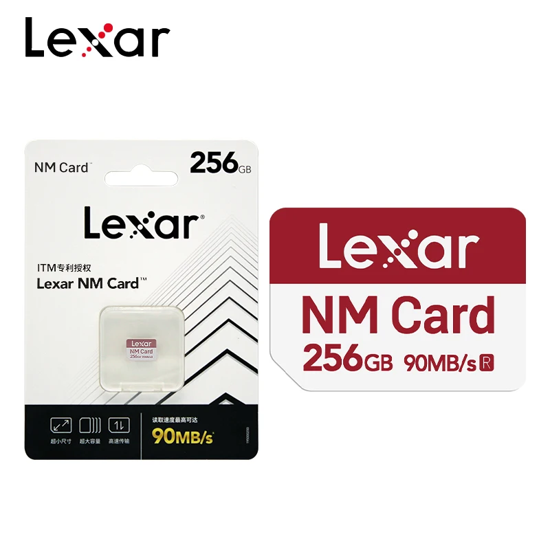 بطاقة Lexar NM لهاتف هواوي مع قارئ بطاقات USB 3.1 Micro SD سعة 128 جيجابايت وبطاقة ذاكرة 256 جيجابايت حتى 90 ميجابايت/ثانية بطاقات Microsd Flash TF