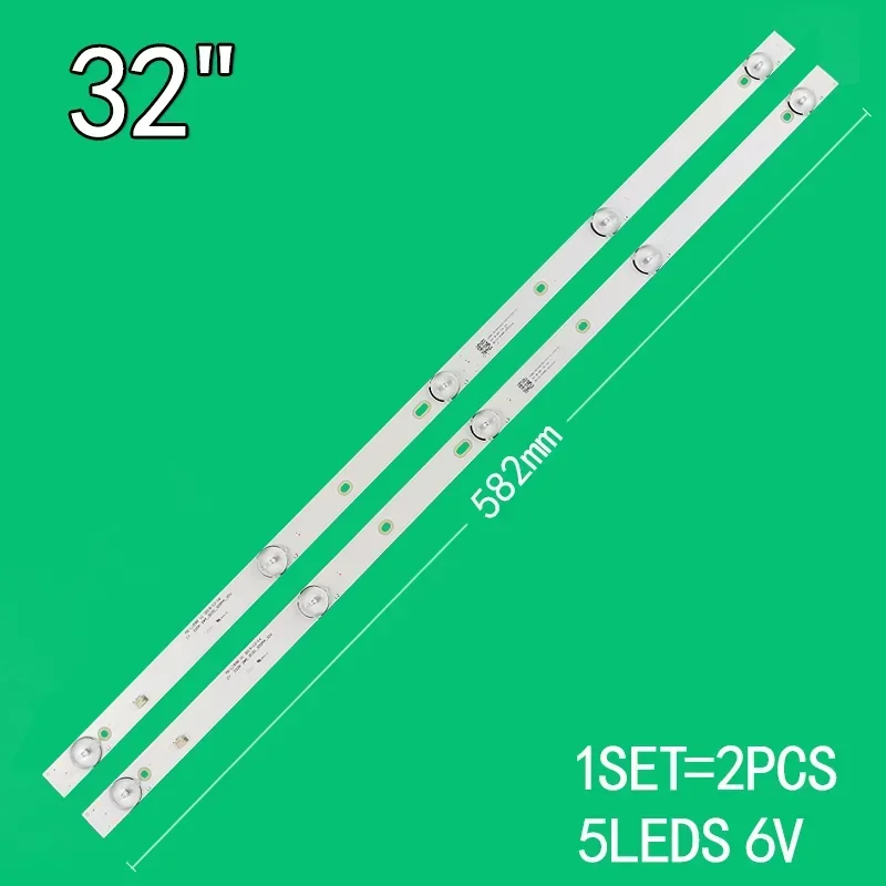 5LED 2ชิ้น/เซ็ต6V 580มม. สำหรับ32 "ทีวีจอแอลซีดี MS-L1598 V1 CY 32DN 2 * 5_3030_300MA_30V PT320AT01-3 8D32-DNWR-A3205A