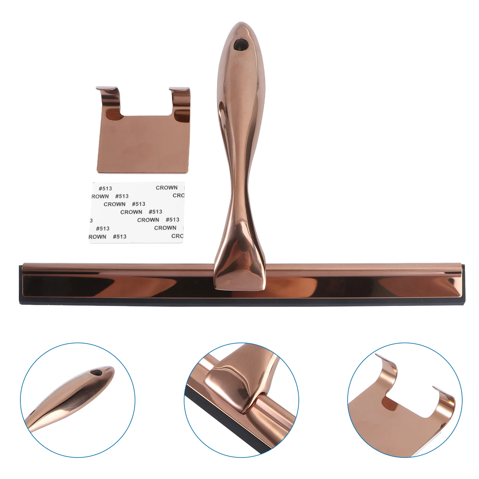 

Stainless Steel Glass Wiper Bronze Silicone Home Bathroom Scraper Cleaner Household Scrapers Squeegee for Shower Door Car