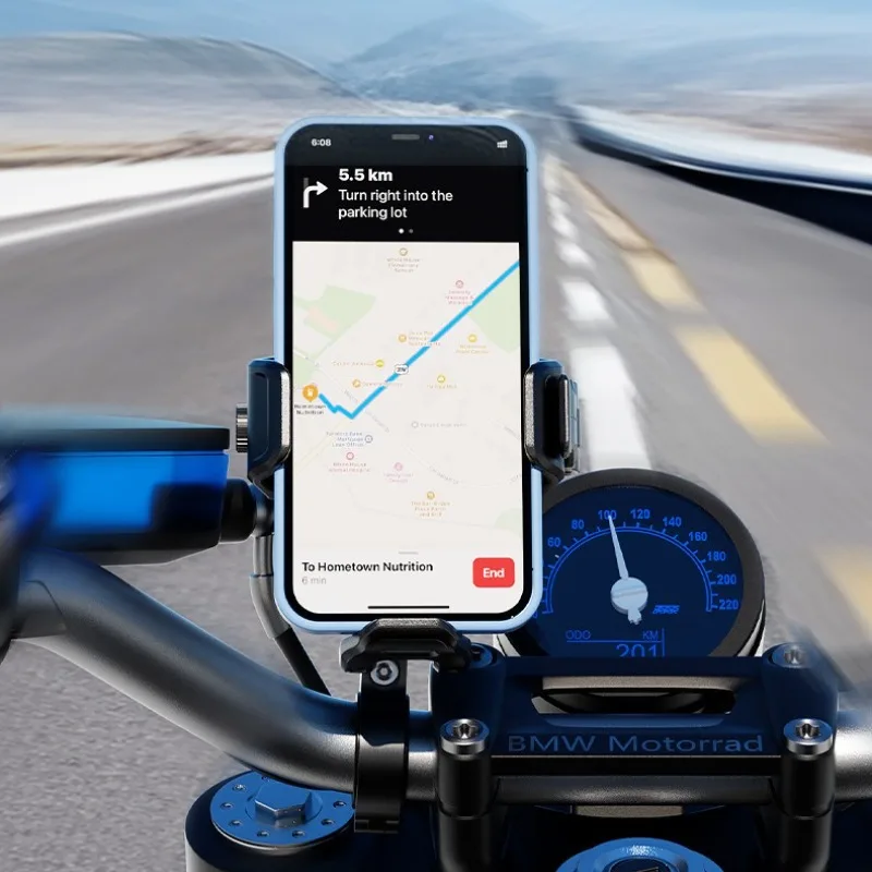 

For Bike Scooter ATV Fit 5.2-7.2" Mini Version Motorcycle Phone Holder with Vibration Dampener Handlebar Mirror Mount