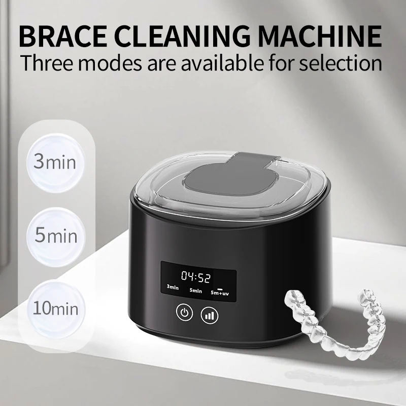 USB Electric Ultrasonic Cleaner Machine Multi-Function Denture Braces Box Cleaning for Invisible Retainer Dental Care
