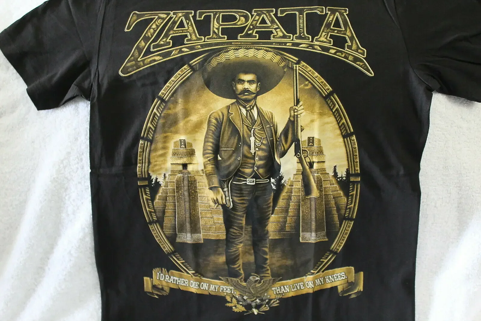 Mexican Revolutionary Hero Emiliano Zapata Mexican Pyramid T-Shirt. Summer Cotton Short Sleeve O-Neck Mens T Shirt New S-3XL