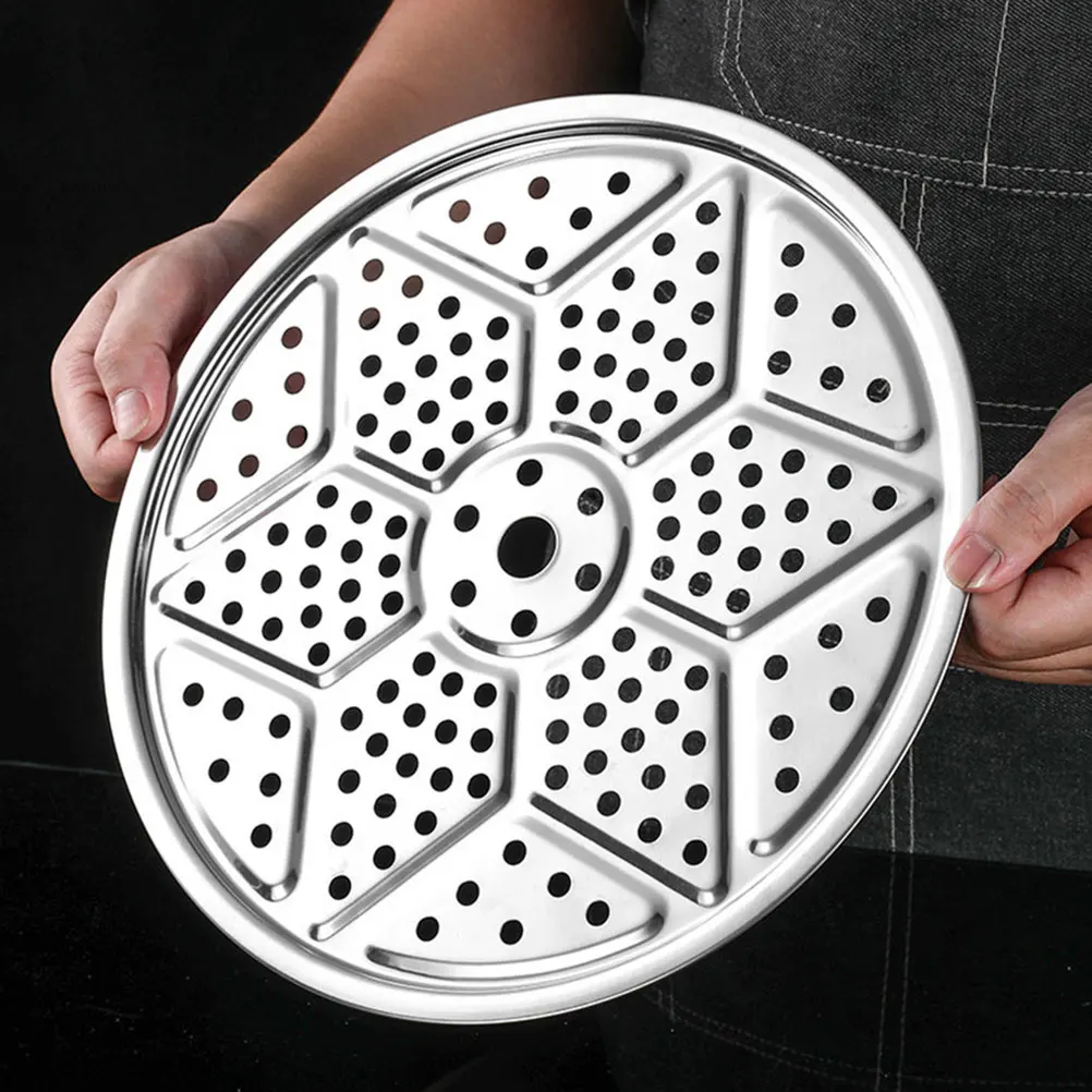 

4pcs Stainless Steel Steamer Rack 0.4 Thick Diameter 28CM Multi Hole Design Cooker Steaming Tray Food Steamer Trays Kitchen Bar