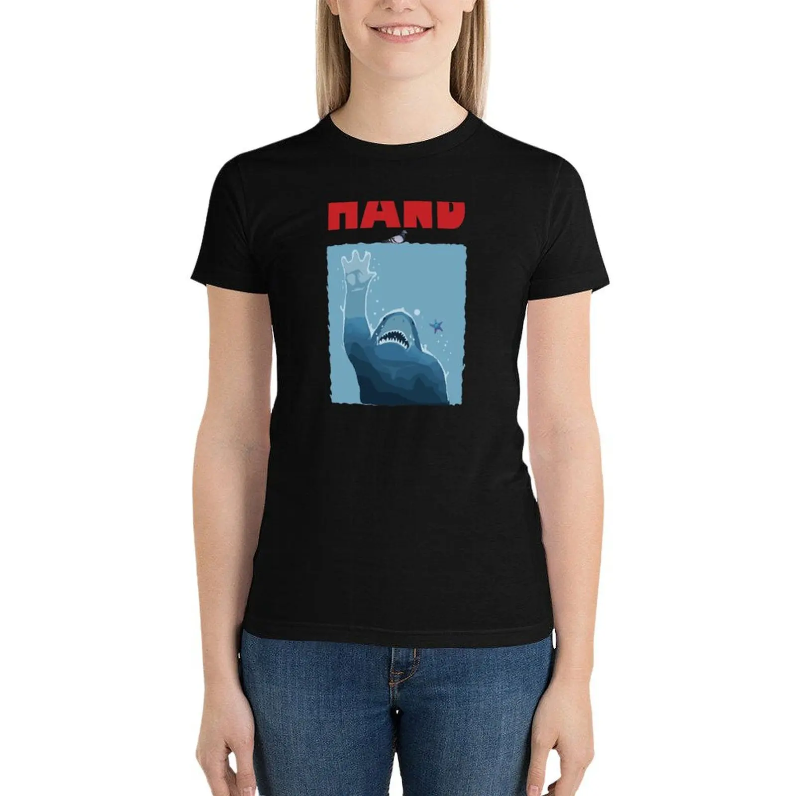 King Shark Hand! King NomNom Nanaue JAw T-Shirt Female clothing graphics t-shirts for Women graphic tees funny