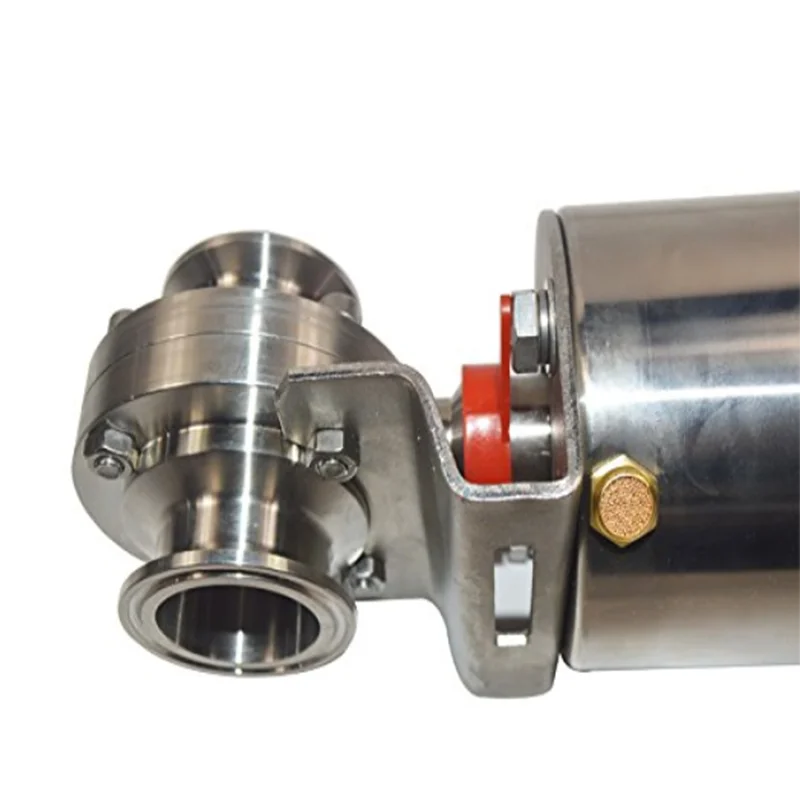 1.5 "Vlinderklep Sanitaire Tri Clamp Pneumatische Actuator Enkelwerkende Vlinderklep Roestvrij Staal voor Vloeistof