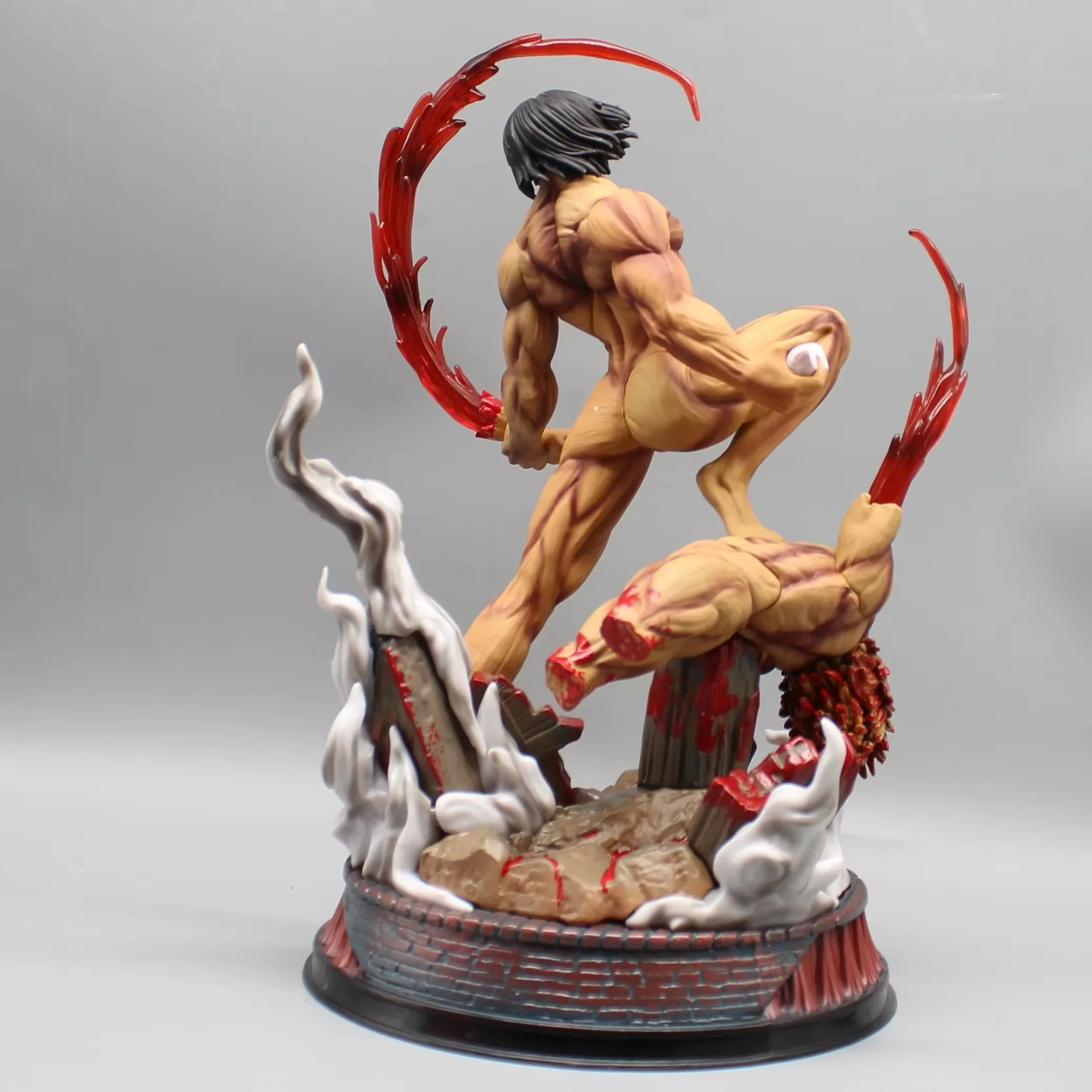 29cm Figurka Anime Atak Tytanów Eren Jaeger Figurka Tytanu Pancernego Forma Bojowa Model PVC GK Statuetka Ozdoba Zabawka Prezent