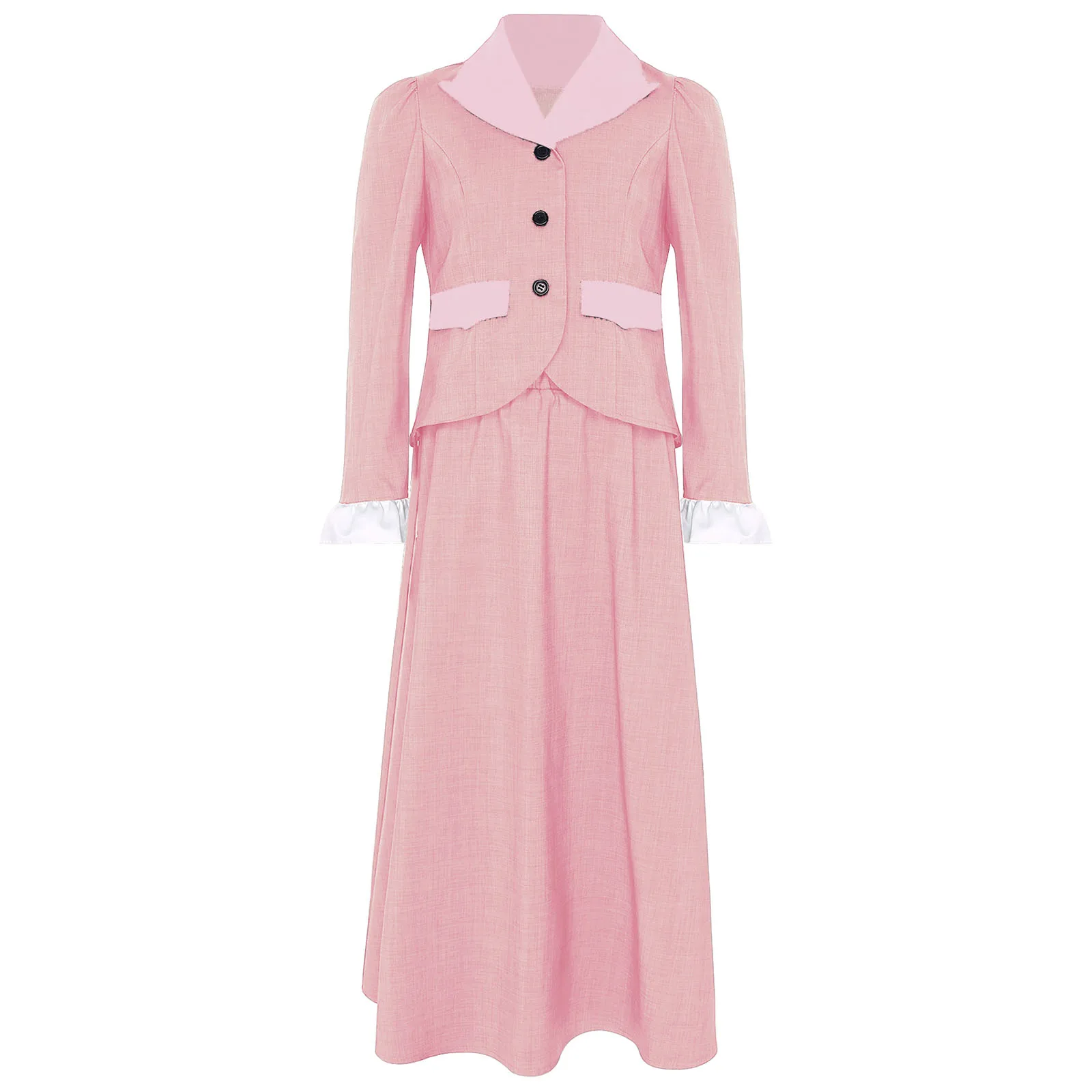 معطف زي رائد للمربية الفيكتورية للأطفال البنات مع تنورة بدلة الهالوين ملابس تنكرية كلاسيكية تاريخية لحفلات الهالوين