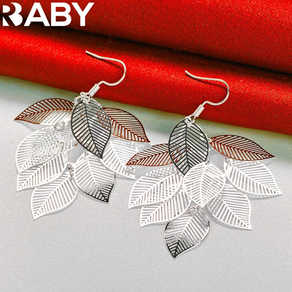 URBABY 925 فضة هندسية إسقاط أقراط للنساء مجوهرات الأزياء سحر نعمة نوبل اكسسوارات الزفاف