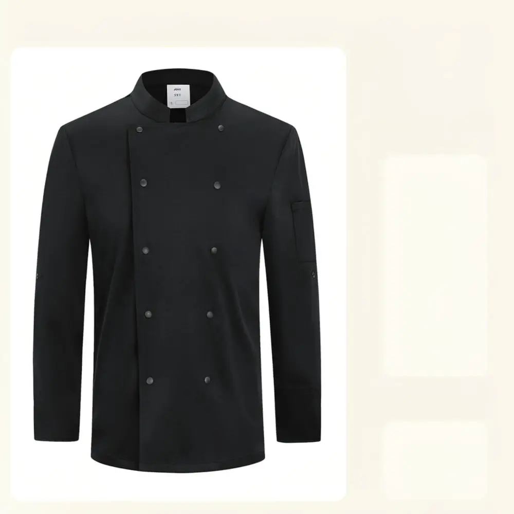 Chef Uniform Long Sleeve Jacket Kitchen Work Clothing Restaurant Catering Apparel Breathable Plus Size Shirt