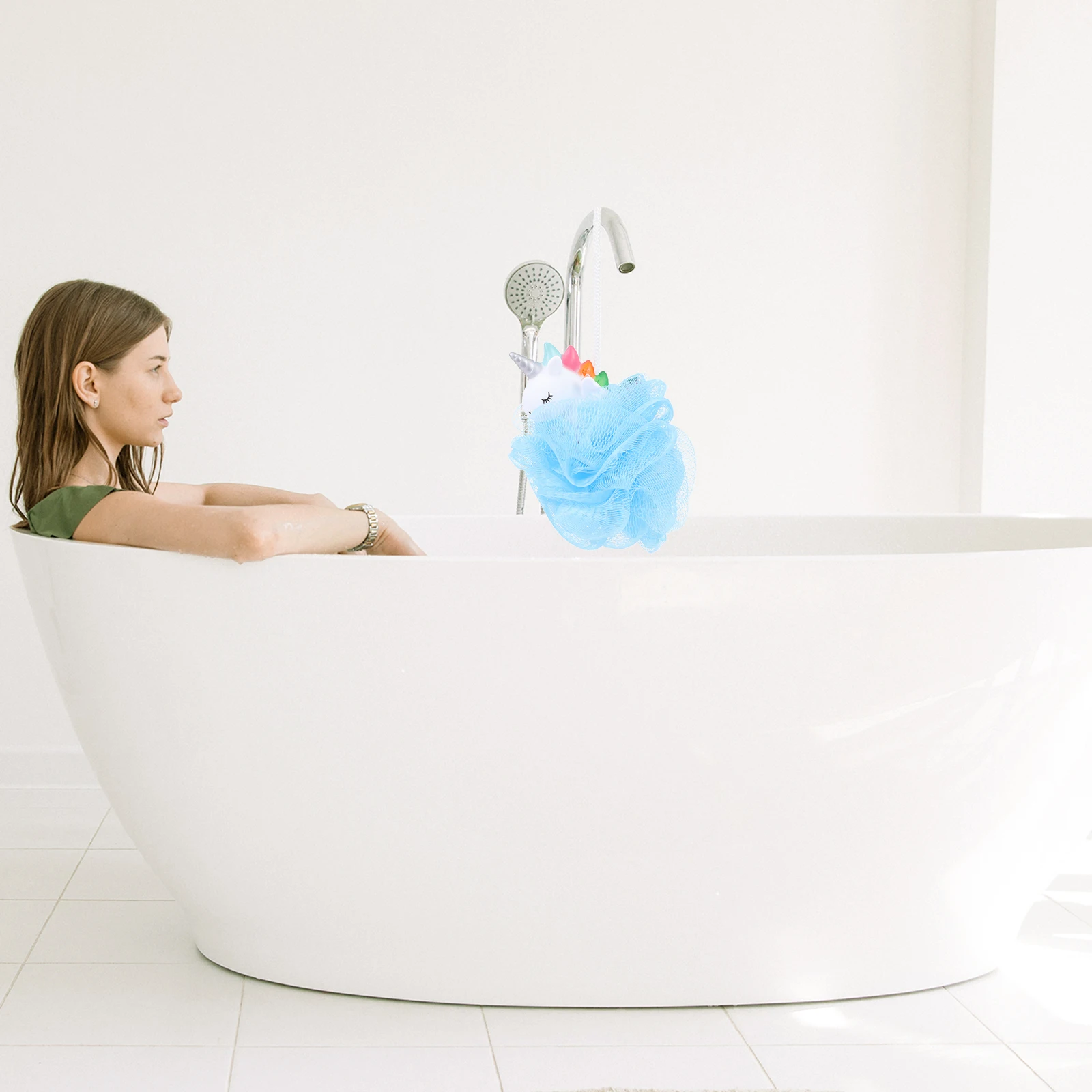

2pcs Unicorns Bath Scrubber Balls Exfoliating Body Cleaner For Kids Premium Pe Pvc Bathing Mesh Shower Balls Compact