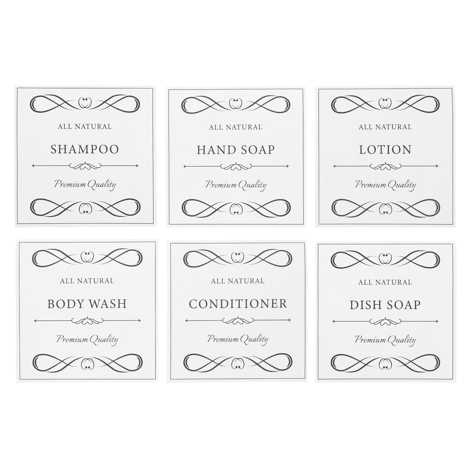 

Waterproof Sticker for Soap Dispenser Shampoo Labels Minimalist PVC Adhesive Bath Travel Toiletry Container Organization