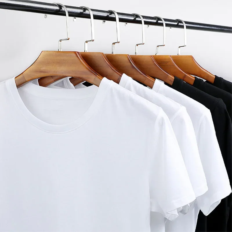 Brand Fashion Letter Printing Men\'s T-shirt 100%Cotton Summer Luxury Short Sleeve Tees Solid Color Wear Streetwear Tops Shirt