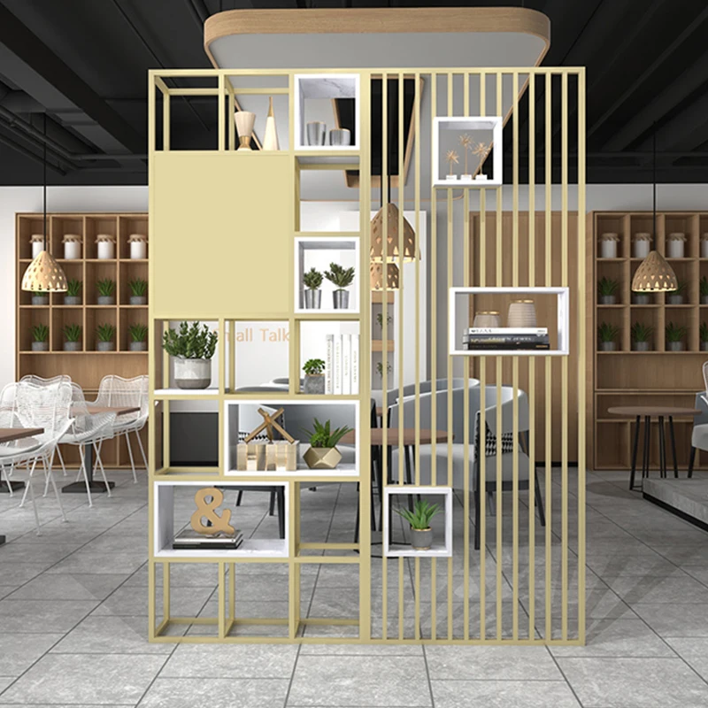 custom，Best Selling Modern Floor Metal Wrought Iron Bookshelf Living Room Screen Wrought Iron Storage Rack