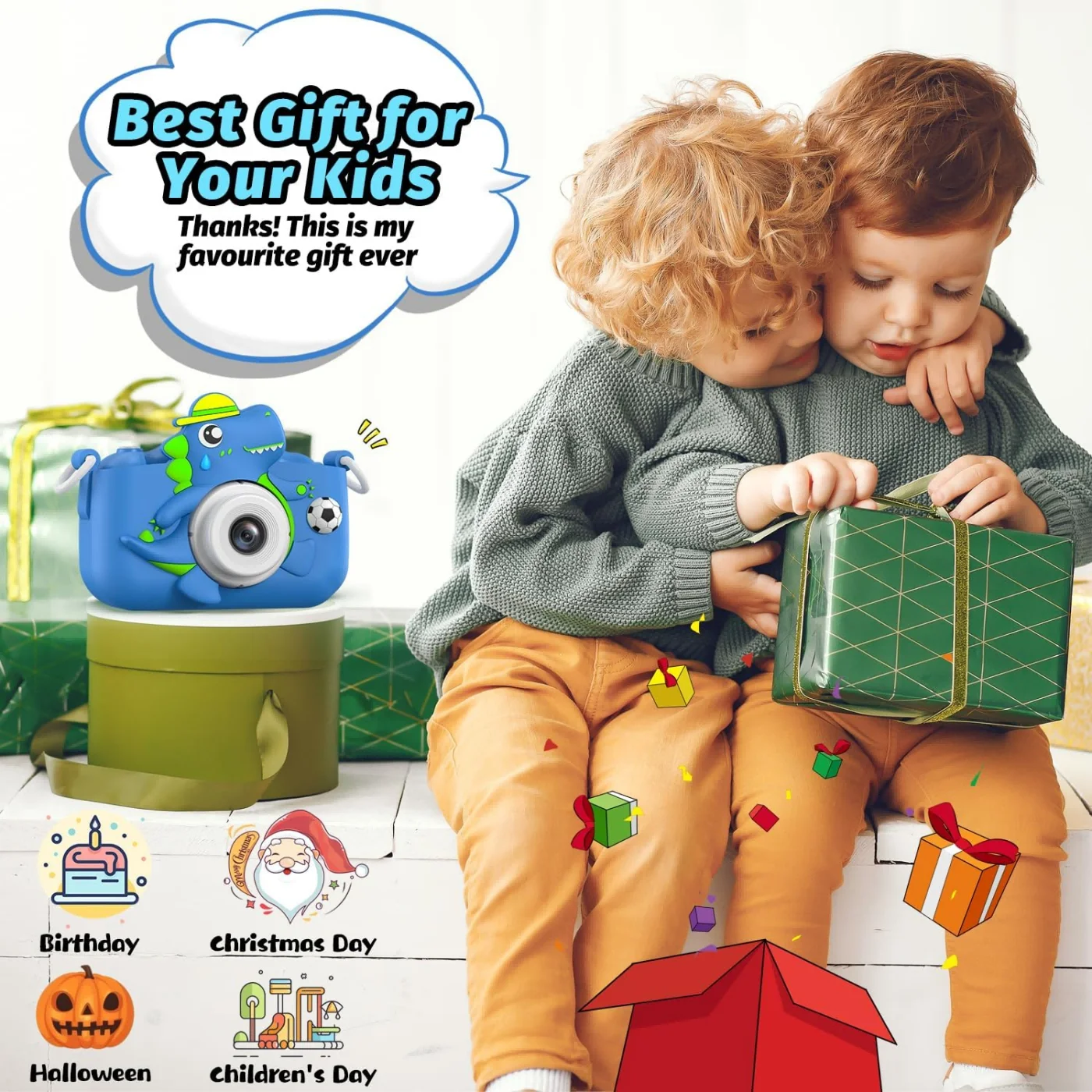 كاميرا سيلفي للأطفال مع شاشة IPS 1080P، هدية مثالية للأعمار من 3 إلى 10 سنوات، أعياد الميلاد، عيد الميلاد، الهالوين، كاميرا للأطفال. #2