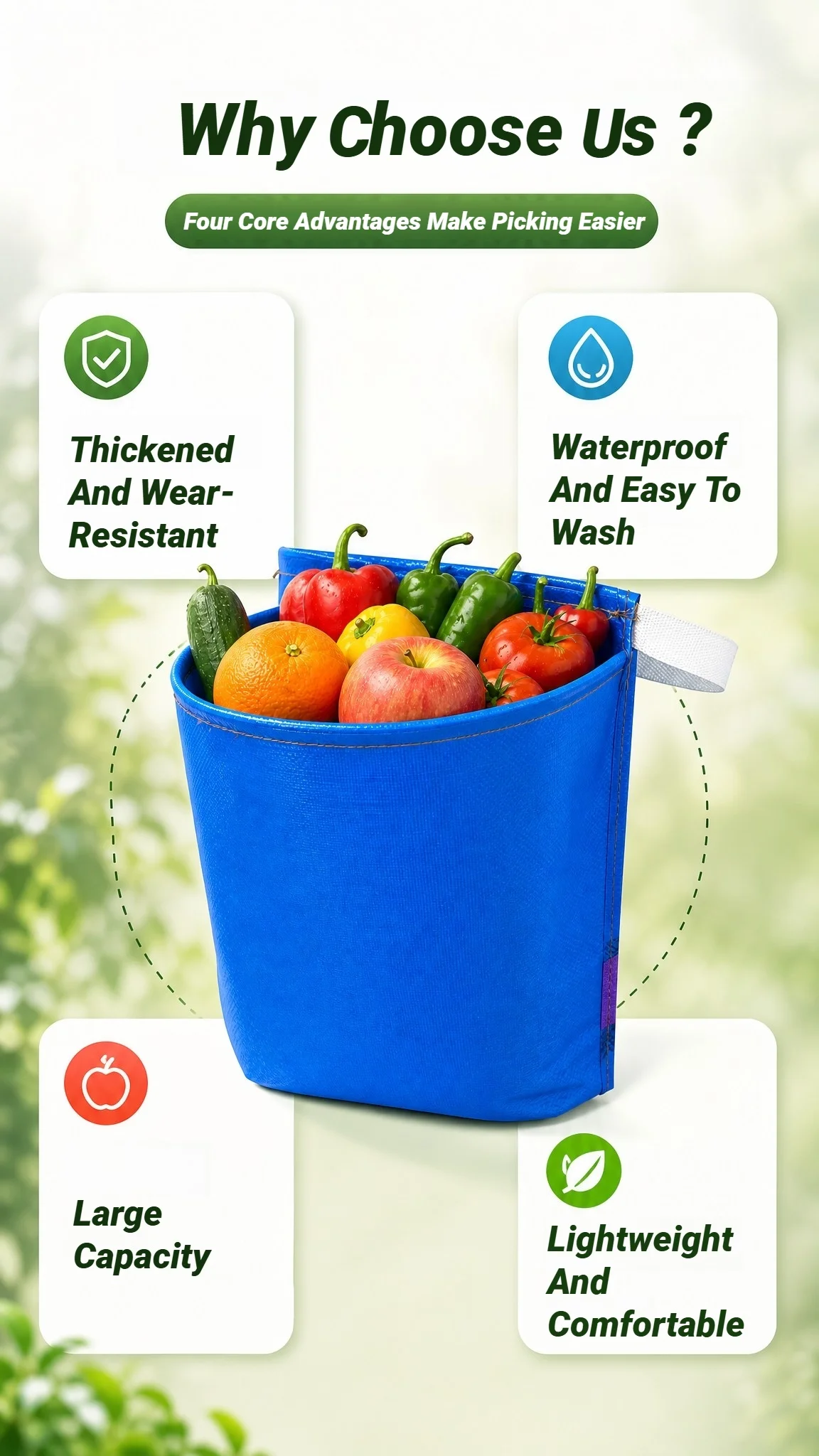 Apron highlighting waterproof and large capacity features