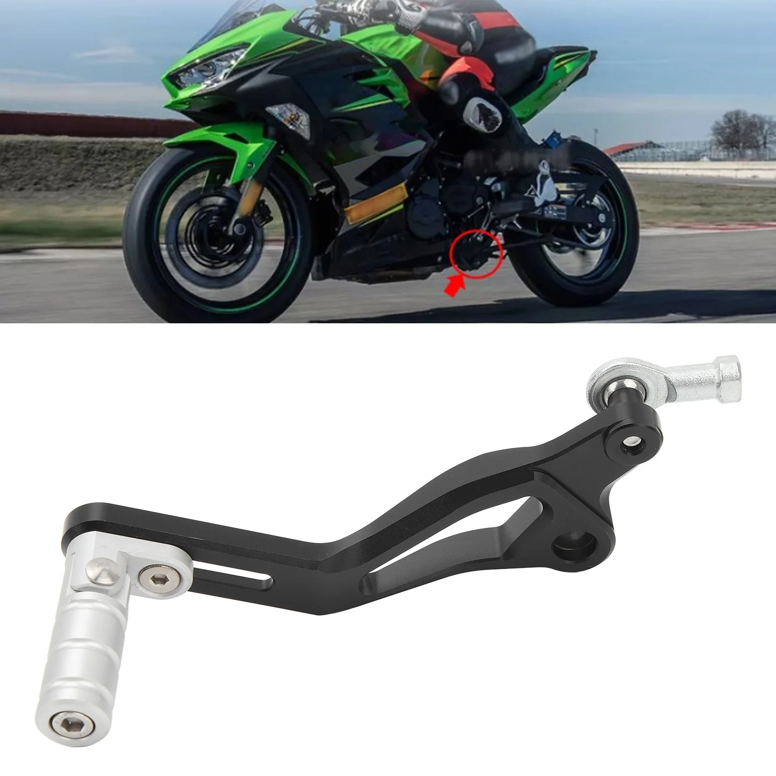 

Рычаг переключения передач, алюминиевый регулируемый складной носок с ЧПУ, педаль переключения передач для Ninja 400, Z400, серебристый