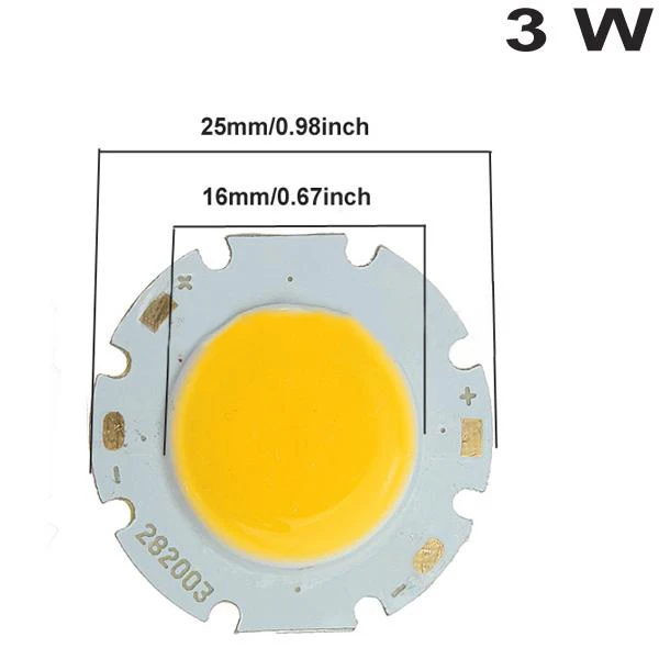 高出力超高輝度LEDチップ,穂軸ランプビーズ,暖かい白色光,3W