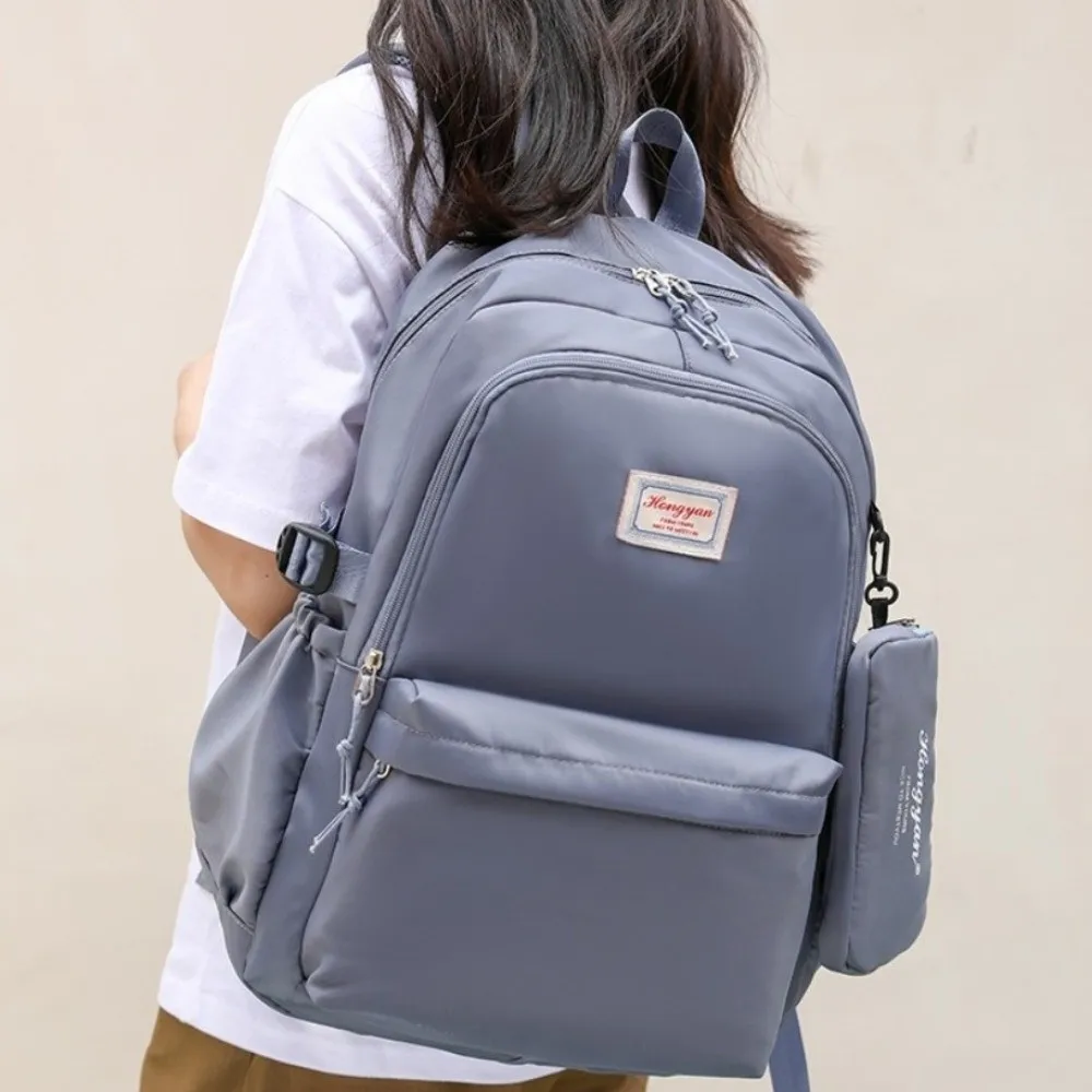 

Simple Oxford Cloth Backpack 2 in 1 Large Capacity Book Bag Breathable Waterproof School Bag Students