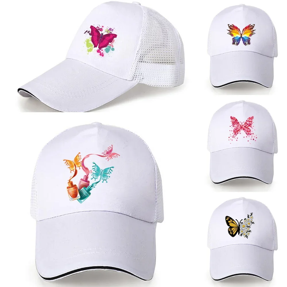 

Casual Simplicity Outdoor Sports Caps Butterfly Print Breathable Mesh Cap Sun Hat Visor Net Cap Baseball Cap Summer Trucker Hat