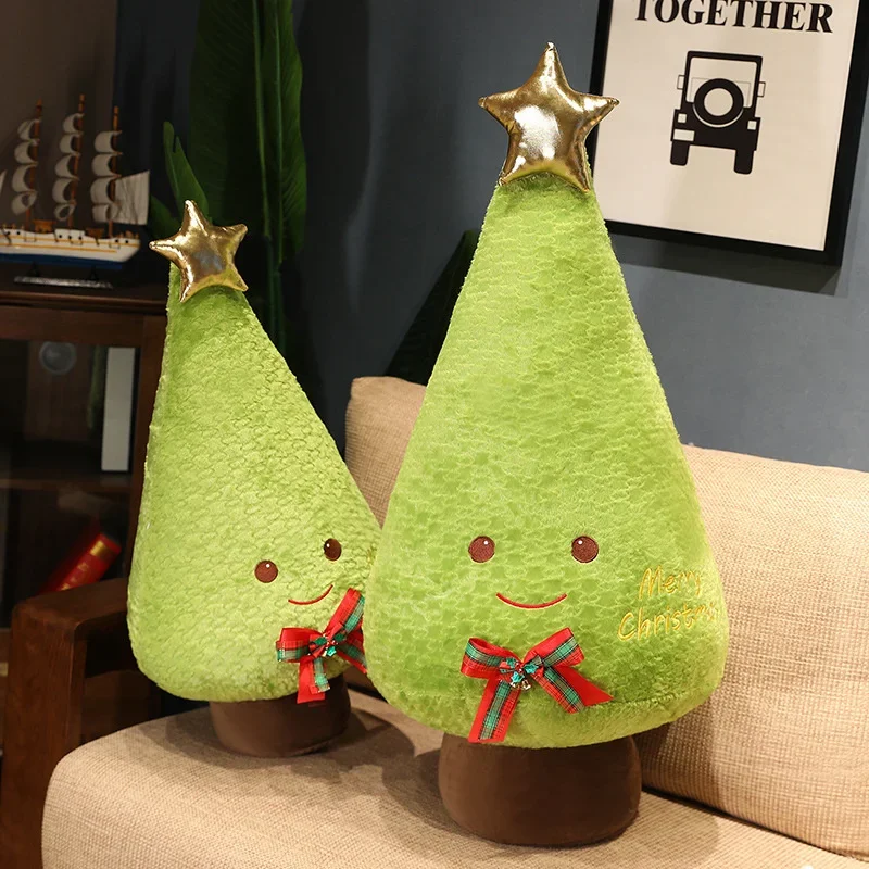 Cartoon Christmas Tree Plush Toys Cute Evergreen Plush Pillow Dolls Wishing Trees Stuffed Pant Pillow for Christmas Gift Decor