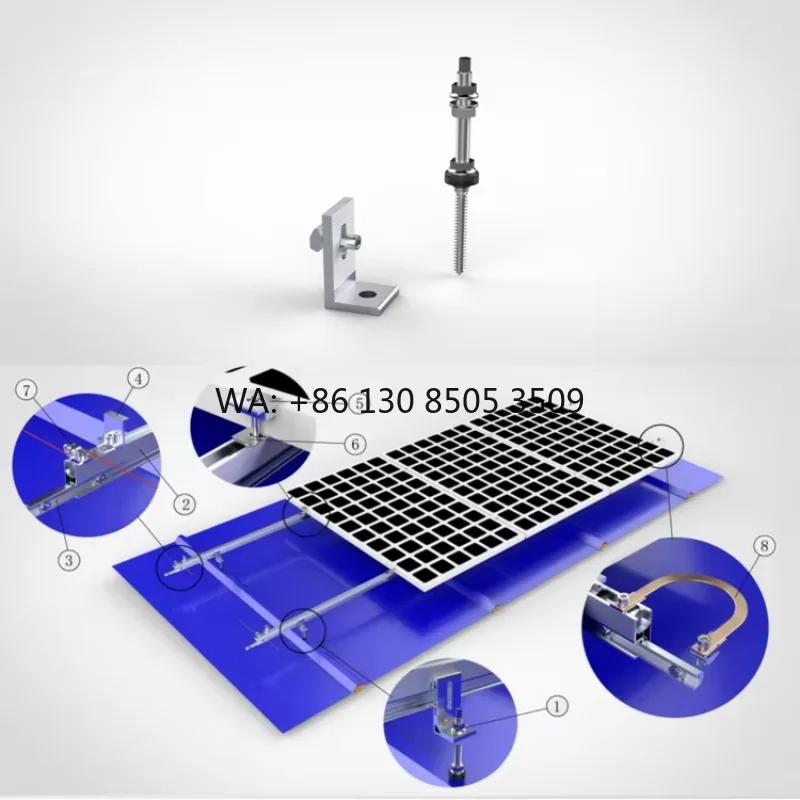 

EmperySolar Aluminum Profile Anodized Solar Panel Roof Mounting PV Bracket Metal Roof Trapezoid Solar Mounting System 15 Year