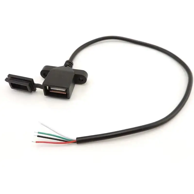2pin 4pin Diy USB Female Plug Power Socket Cable Dust Proof Cover Connector Welding Wire Port Charging Data Cable E4