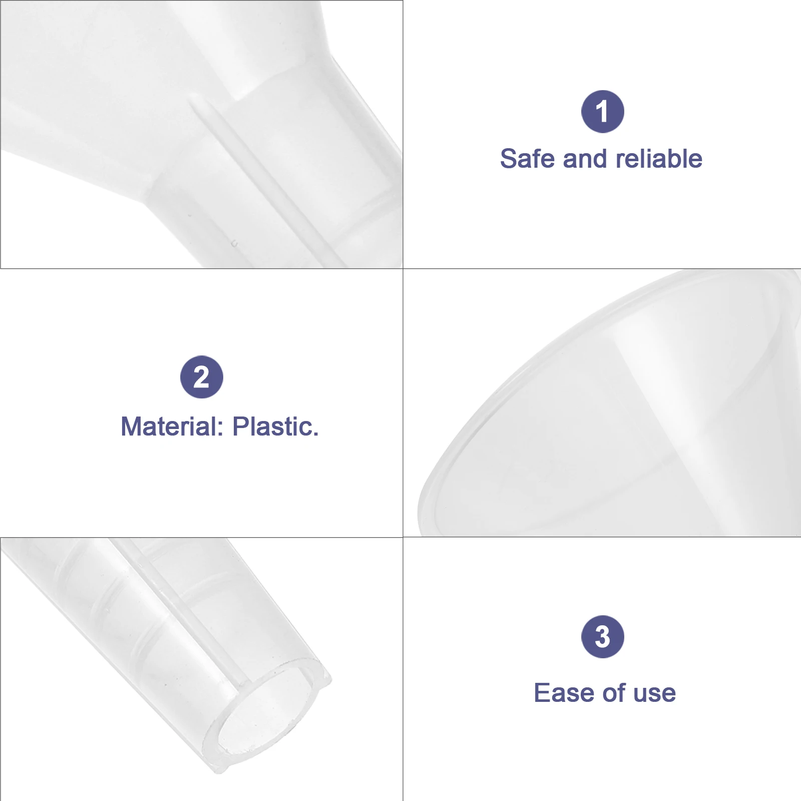 

5 Pcs Plastic Funnel Lightweight Filter Jam Scientific Filling Experiment Laboratory
